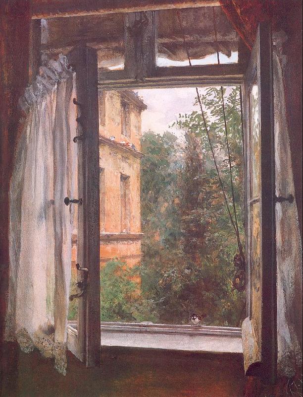 Adolph von Menzel View from a Window in the Marienstrasse Sweden oil painting art